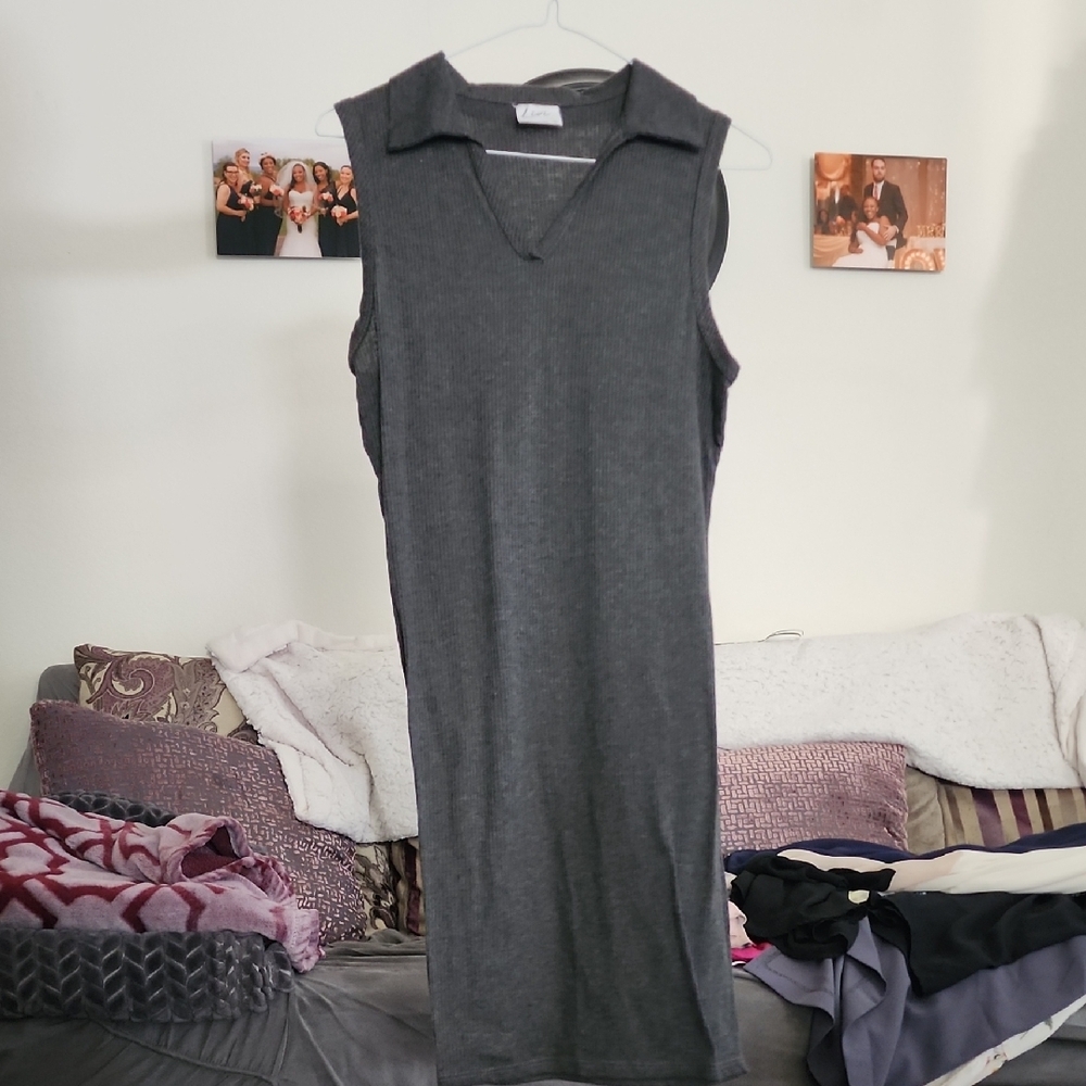 Sleeveless Gray Dress